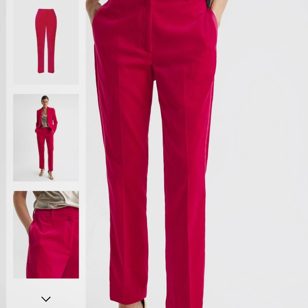 Reiss Fuchsia Straight-Leg Trousers